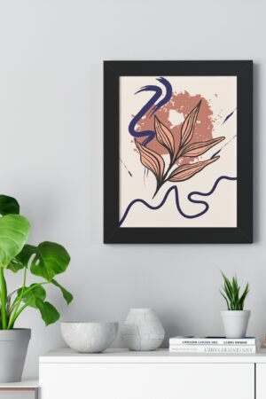 Bohemian Floral Framed Vertical Poster, Wall Art, Home Decor, Gift for Art Lovers,