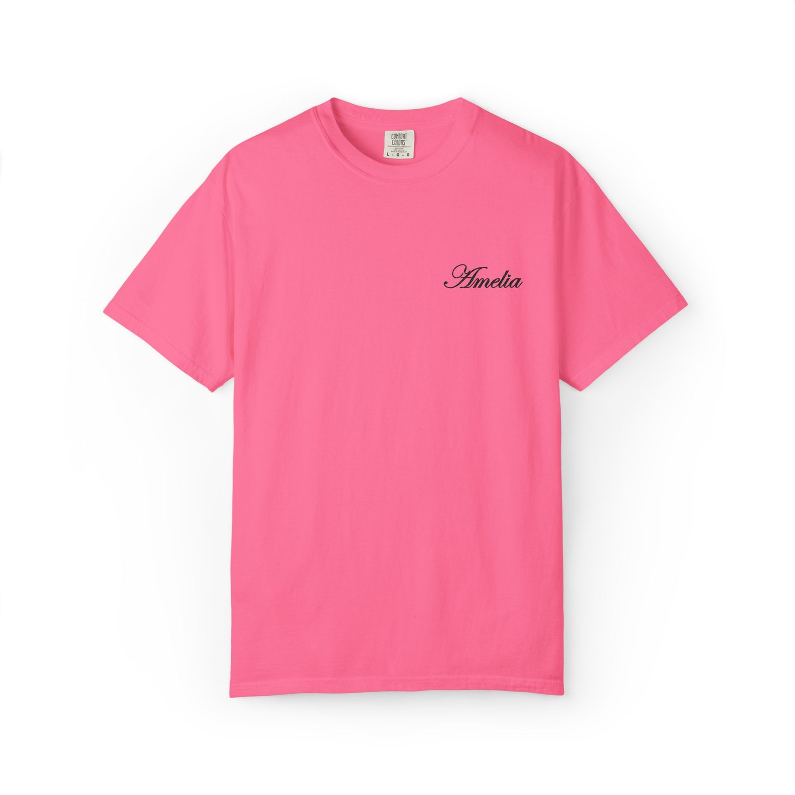 Script Name Chest T-Shirt — 'Amelia' Minimalist Embroidered Style - Image 10