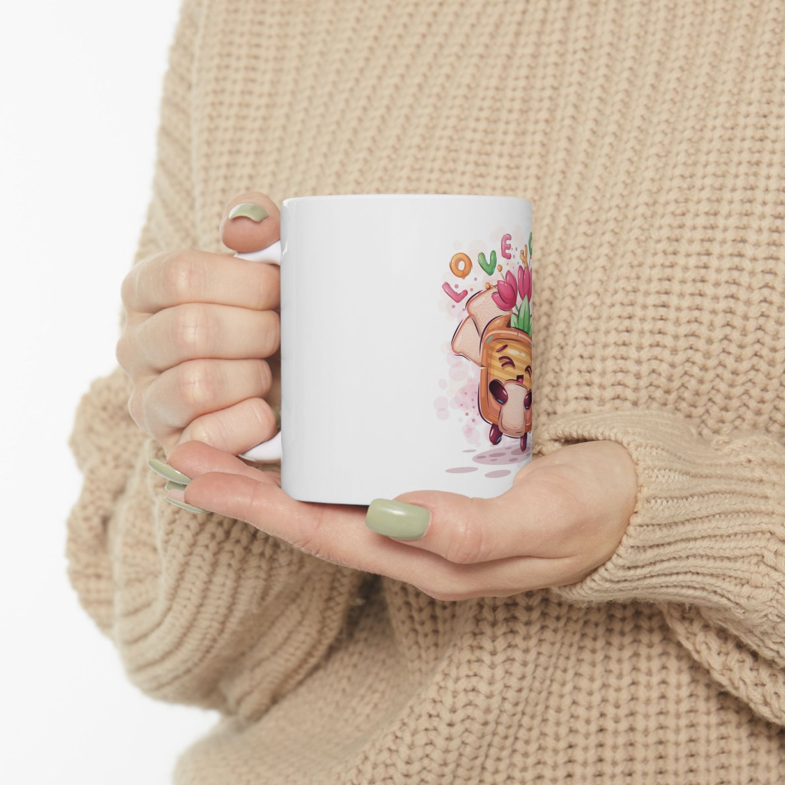 Cute Tulip Planter "Love You" Ceramic Mug – 11oz/15oz - Image 4