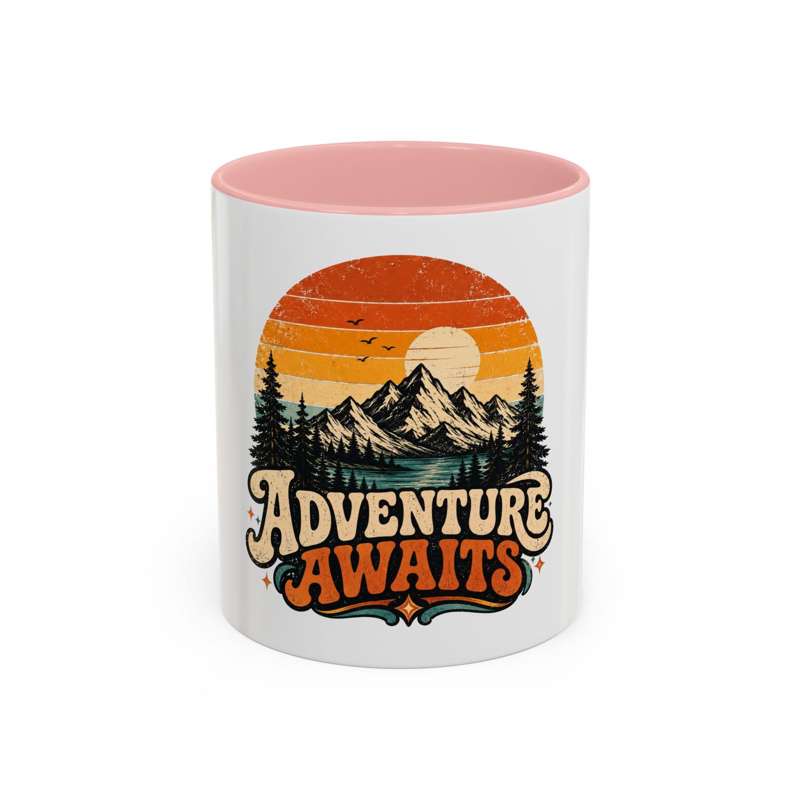 Adventure Awaits Coffee Mug — Retro Mountain Camping Design - Image 5