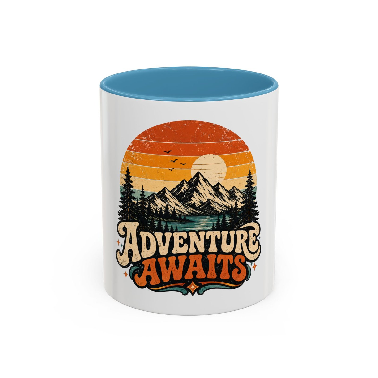Adventure Awaits Coffee Mug — Retro Mountain Camping Design - Image 9