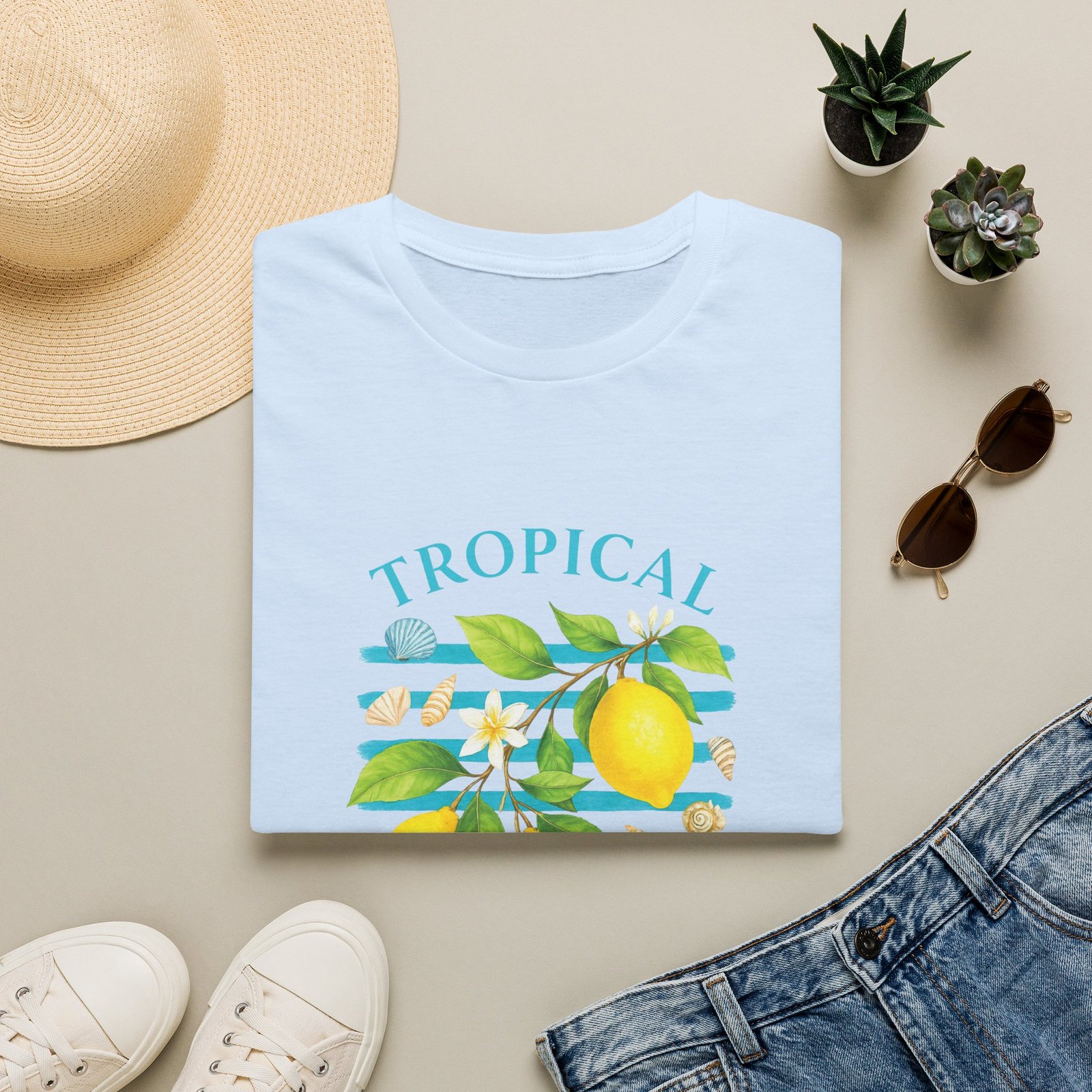 Tropical Lemon T-Shirt — Bright Coastal Graphic Tee - Image 7